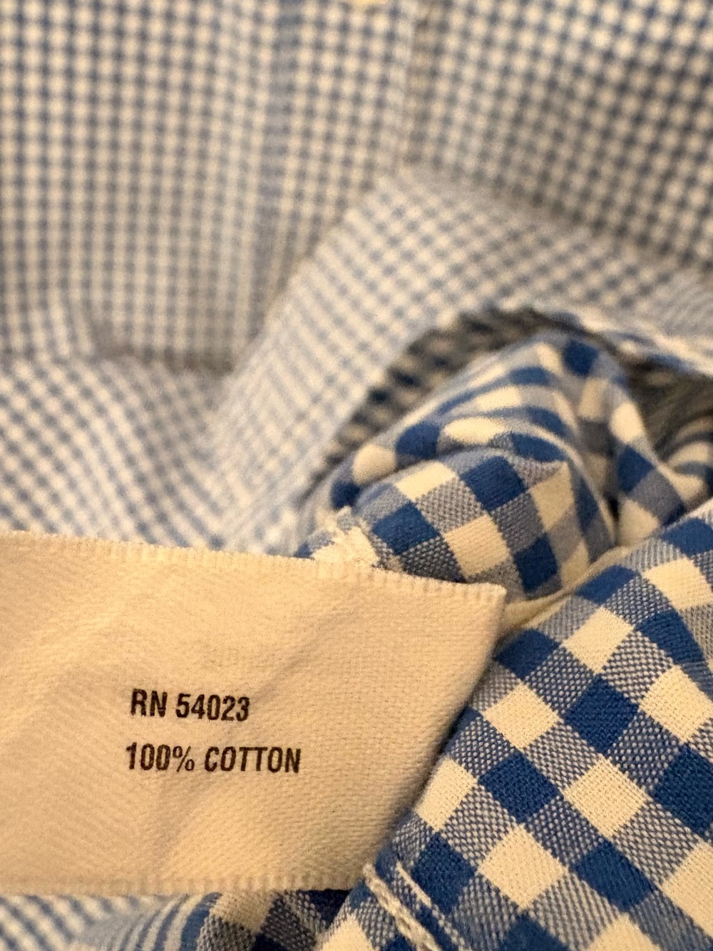 GAP Mens Medium Classic Blue & White Gingham Button-Down Shirt -100% Cotton - Picture 9 of 14